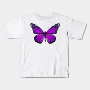 Purple Butterfly Kids T-Shirt